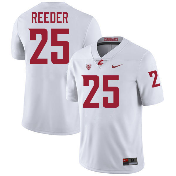 Cale Reeder WSU Cougars Jersey.Washington State Cougars #25 Cale Reeder Jersey Youth-White